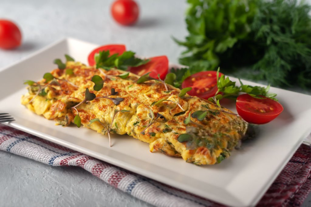 Receita de Omelete com rúcula